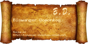 Biswanger Domonkos névjegykártya